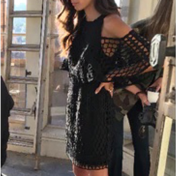 KOOKAI Crown Lace Black Cold Shoulder Mini Dress - Picture 9 of 16